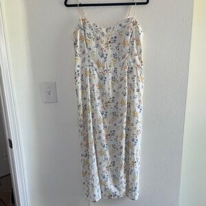 Faux Silk High-Slit Midaxi Dress